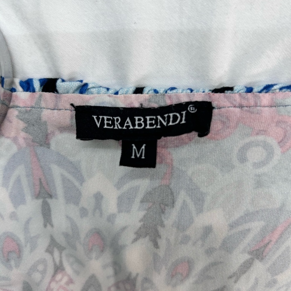 Verabendi Boho Mandala Maxi Dress Off Shoulder Blue Orange Size M - Picture 6 of 13
